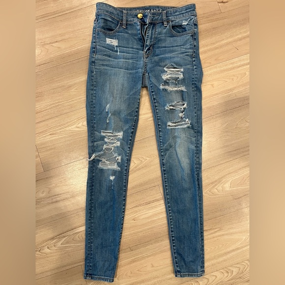 American Eagle Outfitters Denim - American Eagle Outfitters Ripped Skinny Jeans in Blue